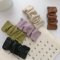 Hotsale Vintage Luxury Hairgrips Handmade Pleated Leather Hairpin Bangs Clip Geometric Hair Clip Hair Accessories for Girl