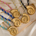 2025 Summer Beach New Stainless Steel 18k Gold Plated Conch Pendant Colored Thick Rope Chain Necklace for Women Fashion Jewelry