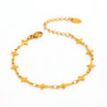 High-End 18K Gold Plated Stainless Steel Tetraptera Cross Bracelet Fashionable Charm Jewelry