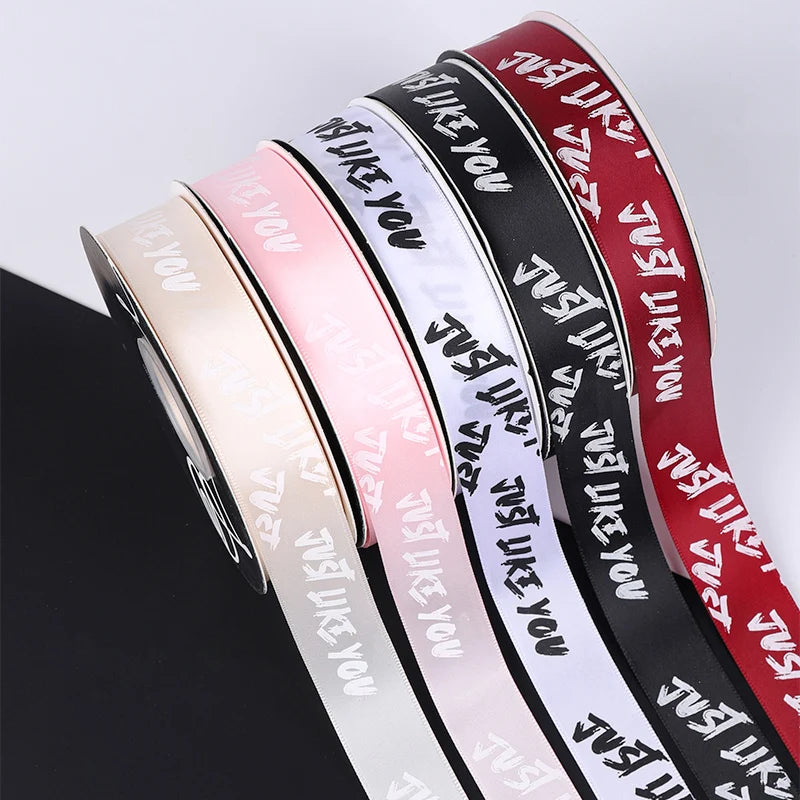 Wholesale Printing Polyester Personalized Word Ribbon Valentine Yama Satin Ribbon 4cm for Gift Wrap