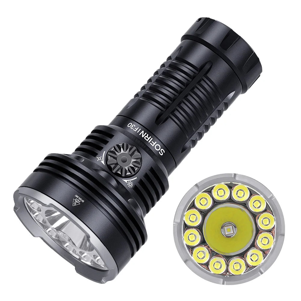 Sofirn IF30 SFT4 LED Flashlight Powerful 12000lm 32650 Battery Lanterna USB C Rechargeable Torch Outdoor Light