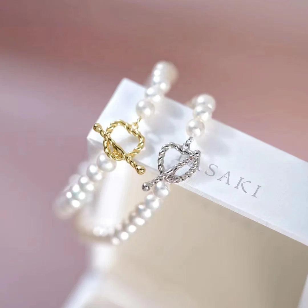 C280 925 Sterling Silver 18K Gold Plated Pearl Clasp for Jewelry Wholesale Metal Cord Ends Clasp Necklace or Bracelet Clasp