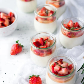 Reihey Small Glass Bottles With Cork Lids and Heat Resistant Milk Glass Bottles with Lid