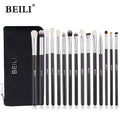 For Wholesale Custom Black Eye Makeup Brushes Kits Private Label Natural Goat Hair Precision Eyebrow Concealer Brush Set Wood