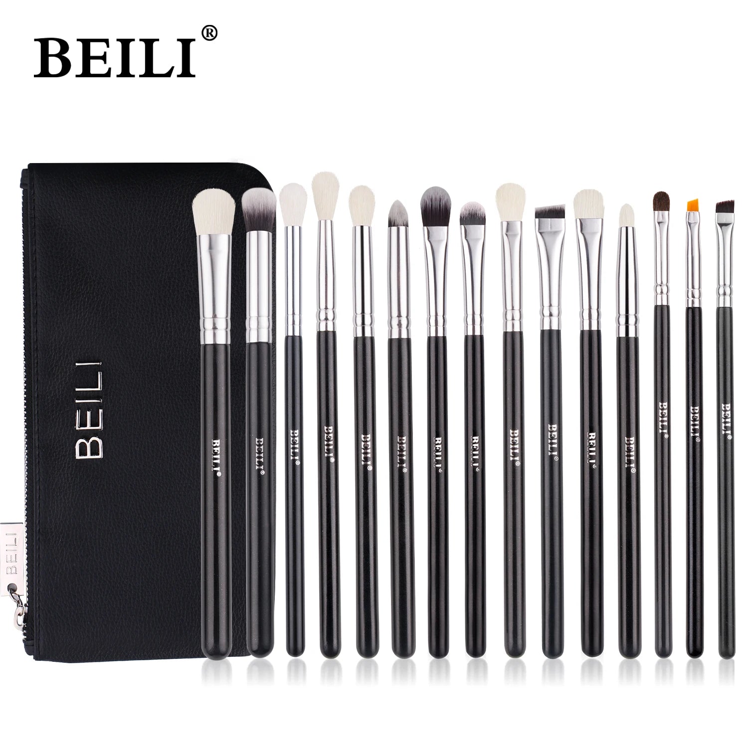 For Wholesale Custom Black Eye Makeup Brushes Kits Private Label Natural Goat Hair Precision Eyebrow Concealer Brush Set Wood