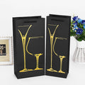 Luxury White Paper Wine Bottle Single Carrier Eco-Friendly Recycling Gold Printed Disposable Kraft Bag Classic Gift Packing