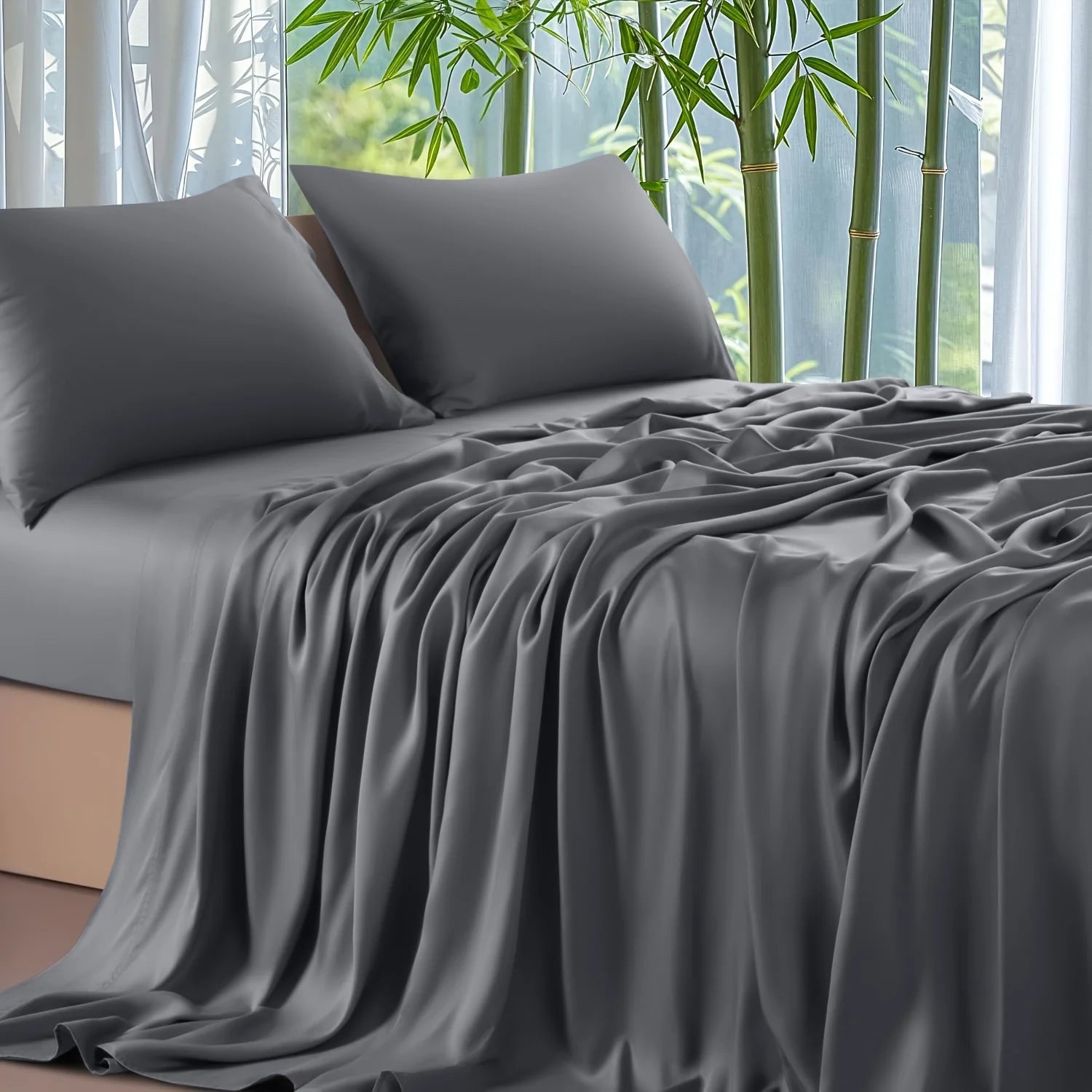 Eco-Friendly Accept Custom Any Room House Luxury Hotel Sheets Pure Bamboo Sheets Set 4pc