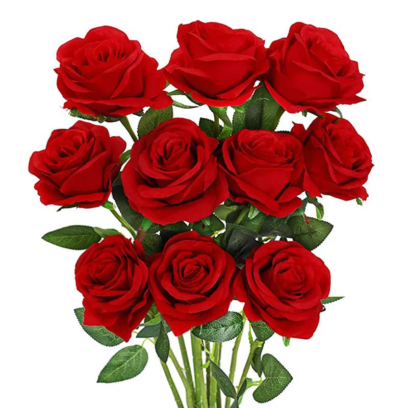Superior Quality Roses Decoration Flowers Velvet Artificial Flower Rose for Wedding