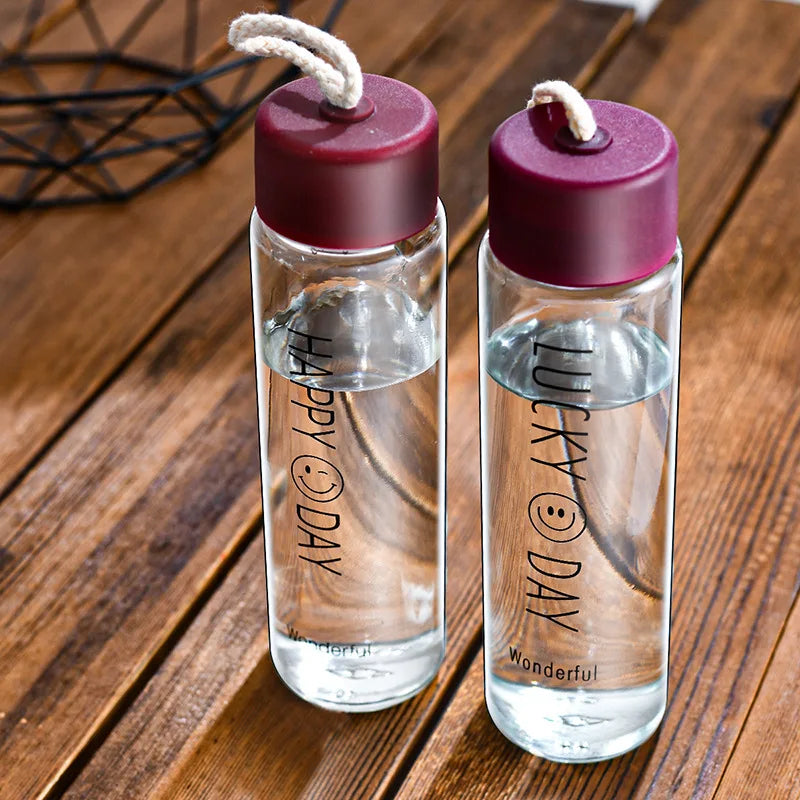 Wholesale DIY Transparent Blank Tumbler Clear Glass  Water Bottle Custom Water Bottle