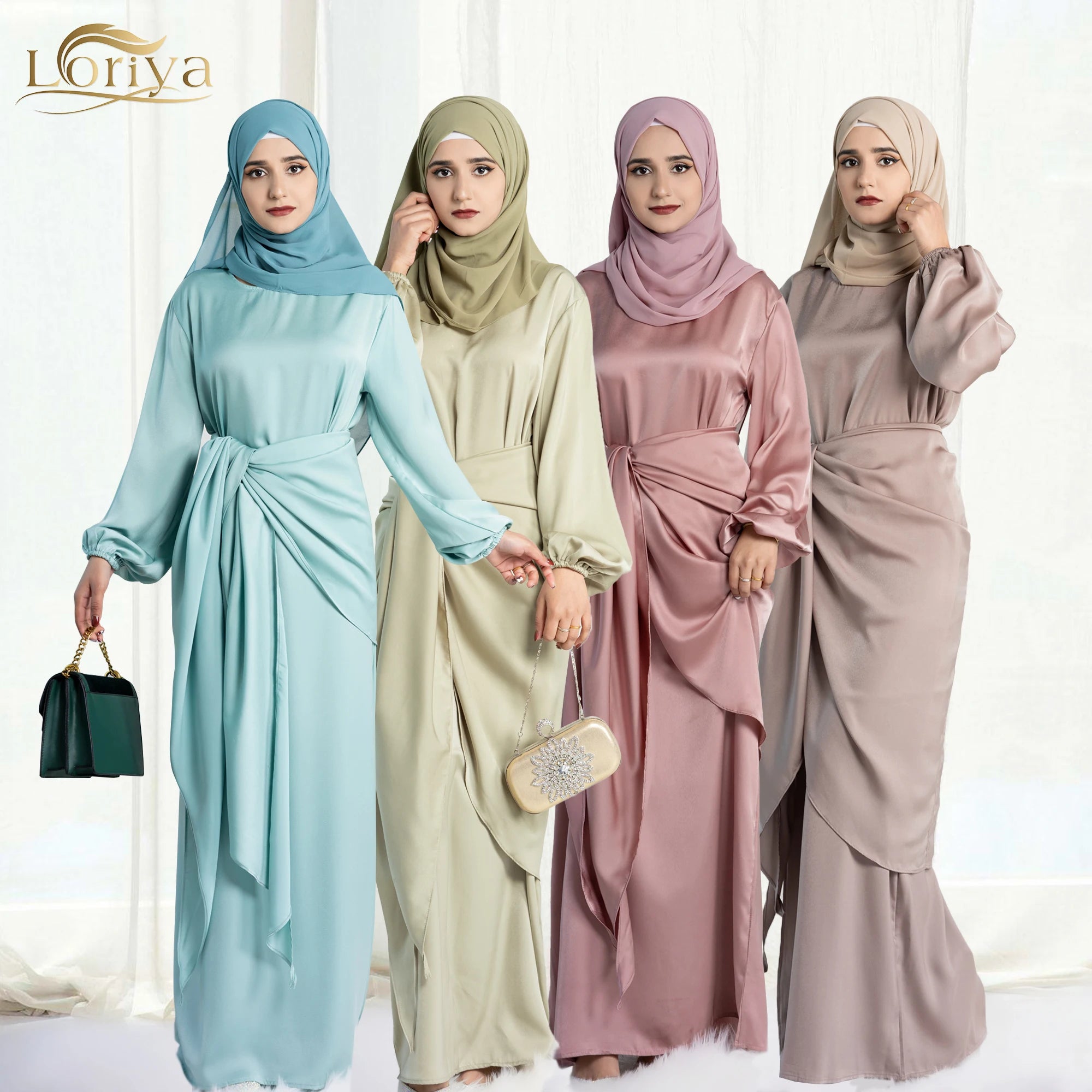 Loriya Hot Selling Islamic Clothing Summer Wrap Skirt Abaya Modest Elegant Dresses Muslim Women Closed Abaya Wholesale