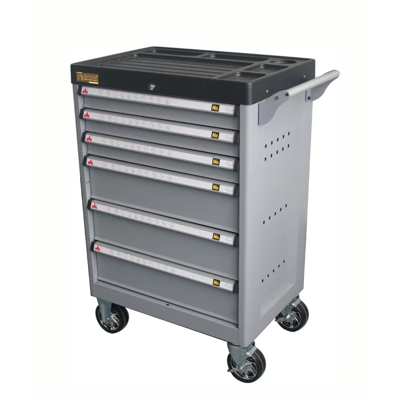 CE 6/7 Drawers Cold Rolled Steel Damping Slide Cabinet Cart Storage Tool Trolley with 201 Pcs Tool Sets OEM 3-Year Warranty