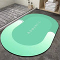 Oval Bath Mats Absorbent Antislip Rubber Base Easy Clean Oval Toilet Mat