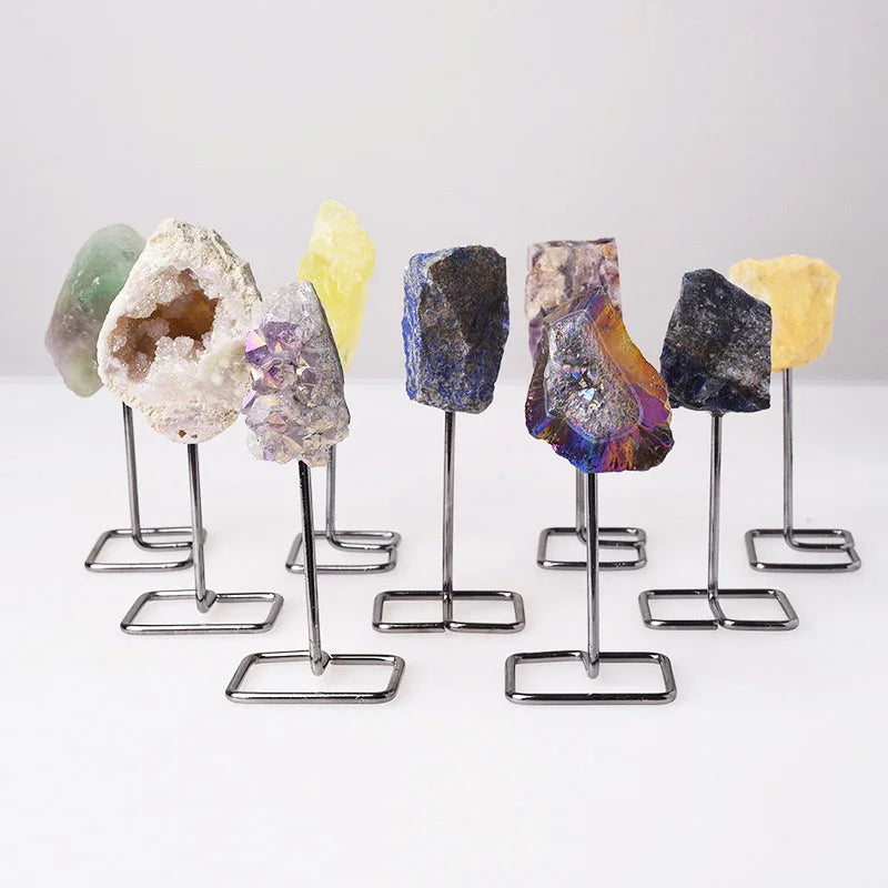 Various Natural Rock Specimen With Display Stand for Decoration