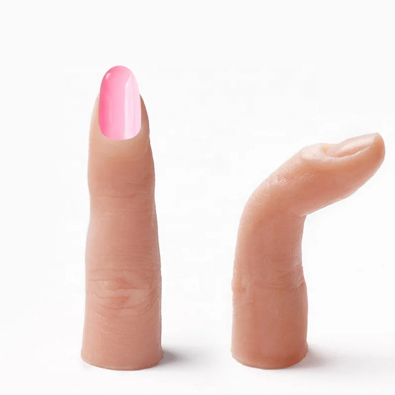 New Flexible Silicone Artificial Nail Practice Finger Manicure Training Hand Nail Art False Practice Finger
