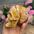Wholesale Natural Crystal Quartz Nice Color Machine Engraving Patterned Mookaite Skulls Crystal Crafts for Healing