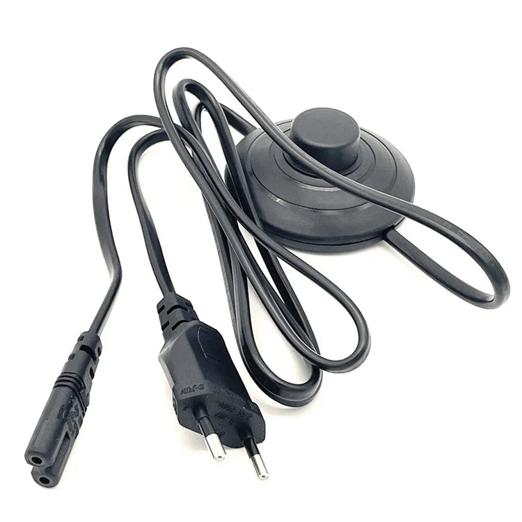 1.9M 220V 2pin Euro Plug Electric Power Cord With Inline Switch for DIY Hanging Light Foot Pedal Switch