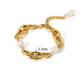 Trendy 18k Big O Chain Gold Pearl Bracelet Adjustable Natural Pearls Freshwater Pearl Bracelet for Women Gift