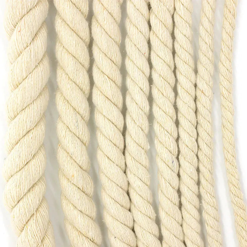 White Black 5-20mm Three Strands Twisted Cotton Thick Rope 100% Waterproof Eco-Friendly High Tenacity Cords for Bags & Shoes
