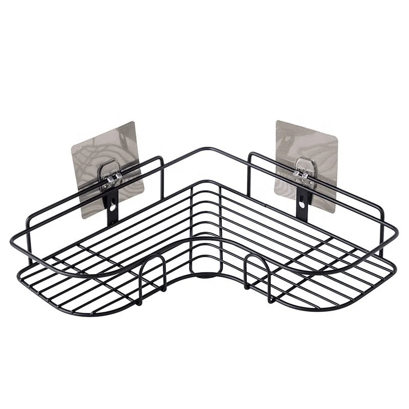 Corner Shower Caddy Storage Shelf Organizer Adhesive Sticky Pad - Bathroom Accessories for Toilet Kitchen