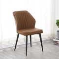 Modern Minimalist Leather Dining Chair Soft Padded Luxury Side Chair with Metal Legs for Home and Hotel Furniture