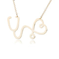 14K Gold Stethoscope Necklace for Women Real Gold Stethoscope Necklace Medical Jewelry Gifts for Doctor Nurse Medical Student
