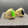 Trendy Party Wedding Stainless Steel Rhinestone Beads Iced Out Paved Cat's Eye Hip Hop Ring Finger Rings Jewelry for Men