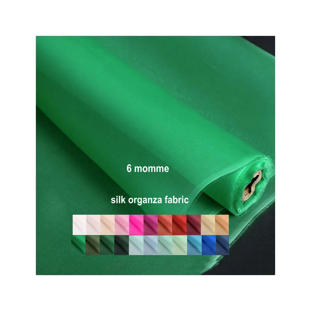 100% Silk Organza Fabric 6mm Custom Color Wedding Dresses Plain Dyed Woven Boys Sleepwear Girls Upholstery Home Textiles