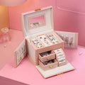 Custom PU Leather Luxury Travel Jewellery Case for Necklaces Rings Jewels Wooden Gift Box Organizer Storage Boxes