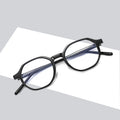 NatuweCo Unisex Classical Eyewear Hexagon Optical Black Red Yellow LOGO Print PC Prescription Eyeglasses for Myopia Hyperopia