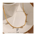 Carline Fashion Jewelry Round Beads Necklace Stainless Steel Trendy 18K Gold Plated With Zircons Necklace Custom for Women Girls