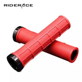 RIDERACE MTB Mountain Bike Grips Anti-Slip Bar End Durable Shock-Proof TPR Rubber Fixed Gear Handlebar Grip Road Bicycle Parts