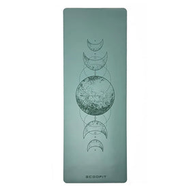 Green White Black Purple Pink Laser Engrave Moon Phase Customised Eco Natural Rubber Blue Pu Yoga Mat With Alignment Lines