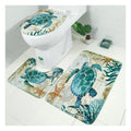 Turtle Octopus Printing Toilet Floor Mat Three-piece Bathroom Non slip Mat Set