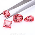 8x8mm Princess Cut Lab Grown Sapphire Padparadscha Color Star Gem Halo Loose Stone for Ring Making