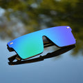 Wholesale Factory Oem Design One Piece Lens Frameless Sunglasses Mirror Fashion Square Sunglasses Plastic Custom Logo