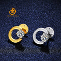 Moissanite 925 Sterling Silver Solitaire Round Cut Studs Earrings Jewelry White Gold Plated for Women Personalized Gifts