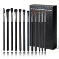 12PCS Synthetic Fiber Eyeshadow Brush Set with Wood Handle Private Label Wholesale Makeup Tools