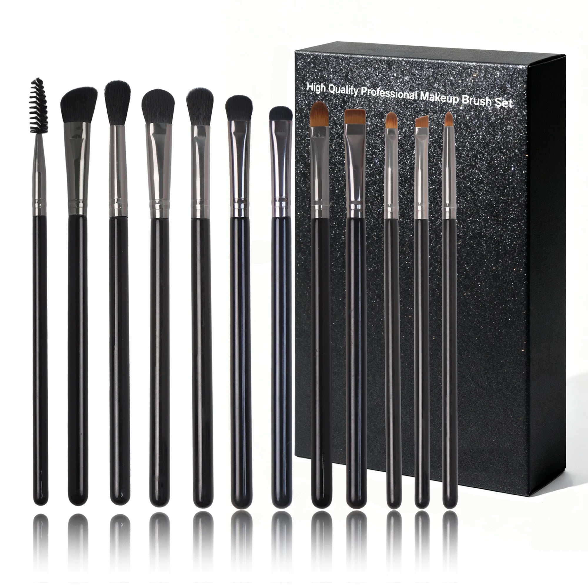12PCS Synthetic Fiber Eyeshadow Brush Set with Wood Handle Private Label Wholesale Makeup Tools