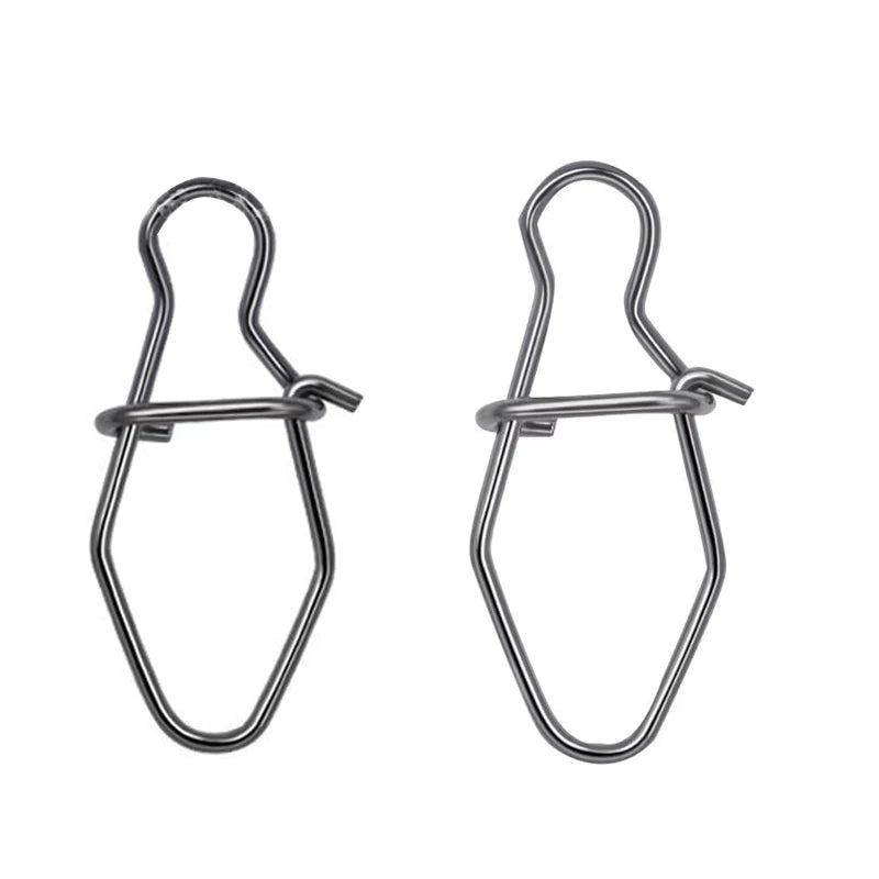 TAKEDO 100PCS/BAG 000# - 3# Stainless Steel Fishing Snap Strong Rhombus Snap Connector Hook Fishing Accessories