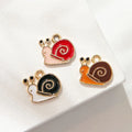 Gold Plated Enamel Alloy Animal Snail Charm Pendants for BraceletNecklaceEarrings DIY Jewelry Making Accessories
