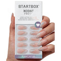 BTARTBOX French Style Artificial Fingernails Wholesale Medium Almond Luxury 3D French Tip Soft Gel Press on Fake Nails En Gros