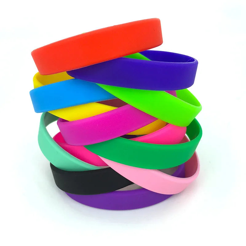 Laser Printing Available Multi Colors Fashion Rubber Stretchy Silicone Wrist Band Basketball Bracelet