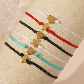 Go2boho Handmade Multicolor Rope Cord Women Men Bohemian Greek Tradition Jewelry Heart Star Charm March Chain Miracle Luck Gift