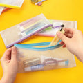 Large-capacity Multi-color PVC Student Storage Pen Case Customizable Transparent Waterproof Mesh File Bag A6 Size