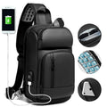 Customizable PVC Chest Bag with USB Charge Port Small Crossbody Anti-Theft Sling Backpack for Men Customizable Logo