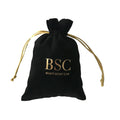Hot Stamping Gold Logo 12x16cm Flannel Velvet Recyclable Drawstring Bracelet Gift Bag Jewelry Dust Pouch