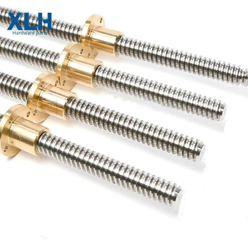 2000mm T20 Trapezoidal Lead Screw Stepper Motor with Rod Thread Stainless Steel CNC Machined Adjustable Nut for 3D Printer