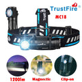 TrustFire MC18 Led Rechargeable Powerful Headlamp Flashlight 1200Lm Magnetic Pocket 18650 Head Lampe Frontale Flashlight