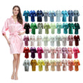 Ready to Ship Wholesale 55 Colors Blank Wedding Silk Satin Kimono Robe Sleeping Dress for Bride Bridesmaid