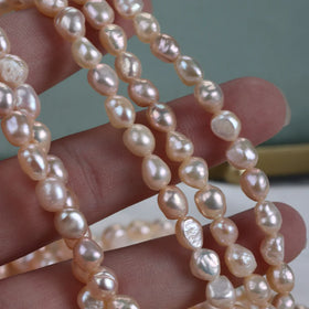 40-41cm Lengthened Semi-Finished 7mm Baroque Small Stone Natural Freshwater Loose Beads DIY-friendly Color for Small Projects